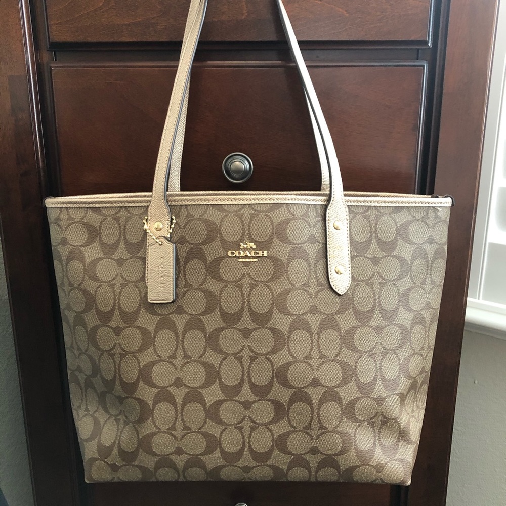 Coach Rose Gold Signature Tote